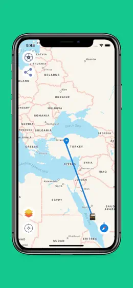 Qibla Compass - Map on iPhone, screenshot 2