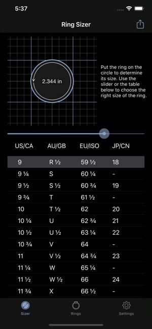 ‎Ring Sizer by Jason Withers © on the App Store