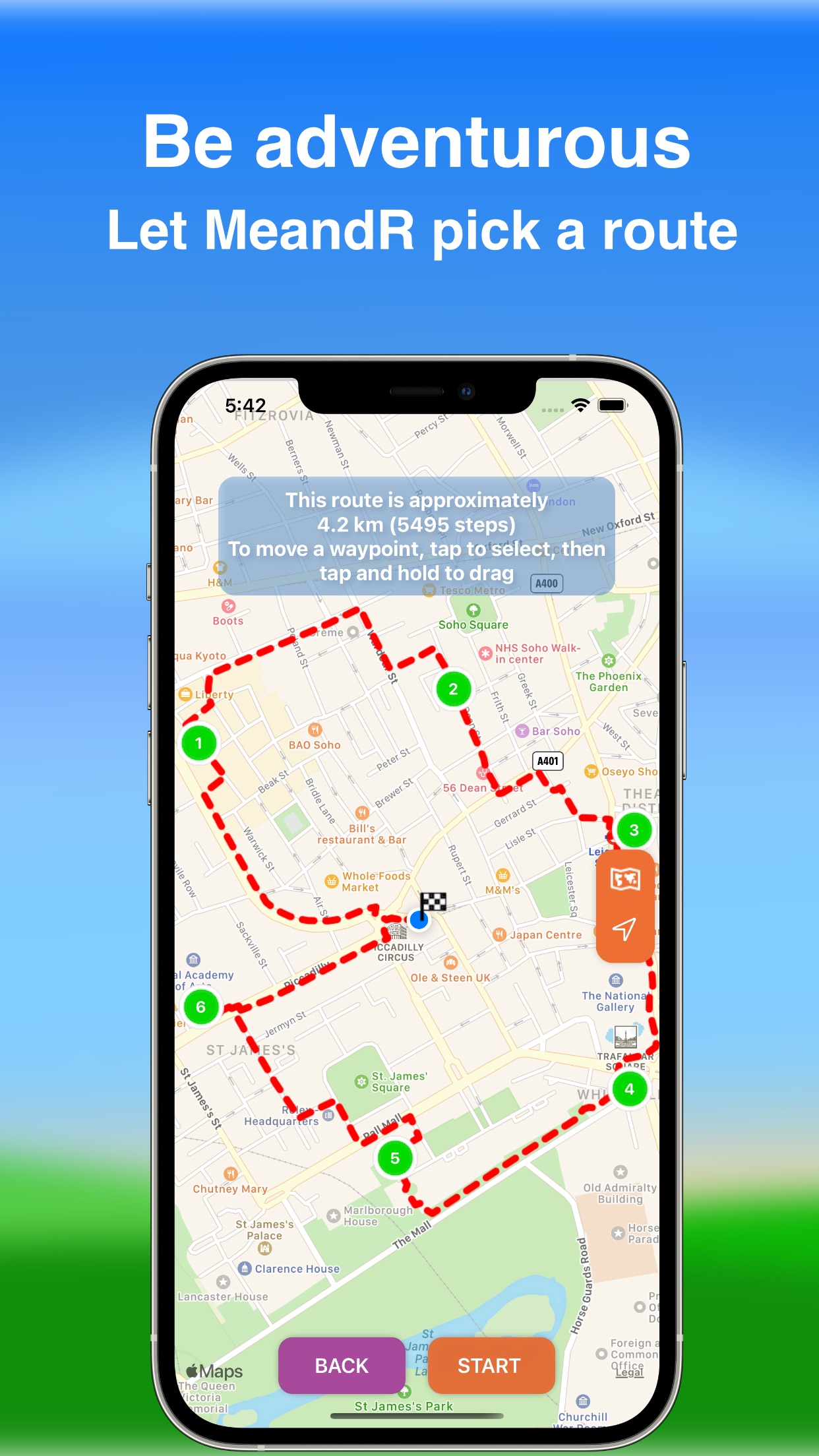 Screenshot do app MeandR - Walking Workouts