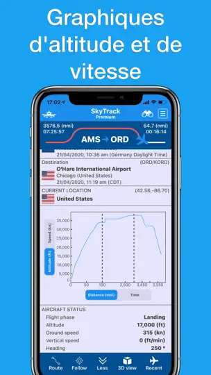 Capture d'écran de SkyTrack | Flight Radar Fly 24 sur iPhone 10