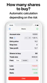 trade size stock trading risk iphone screenshot 3