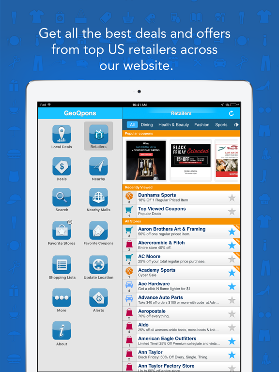 GeoQpons:Coupons App iPad screenshot 2 - Shopping app