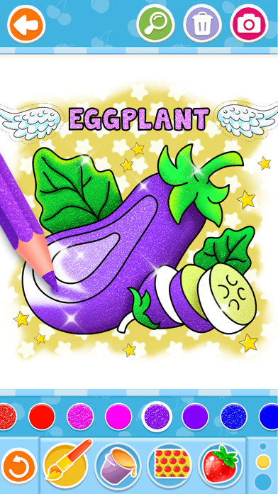 Glitter fruits coloring Screenshot