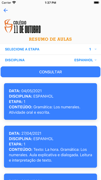 Colegio 11 de Outubro Screenshot