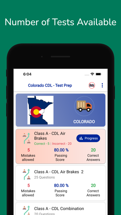 Colorado CDL Permit Practice Screenshot
