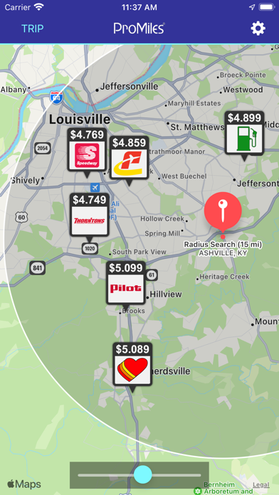 ProMiles Fuel Finder Screenshot