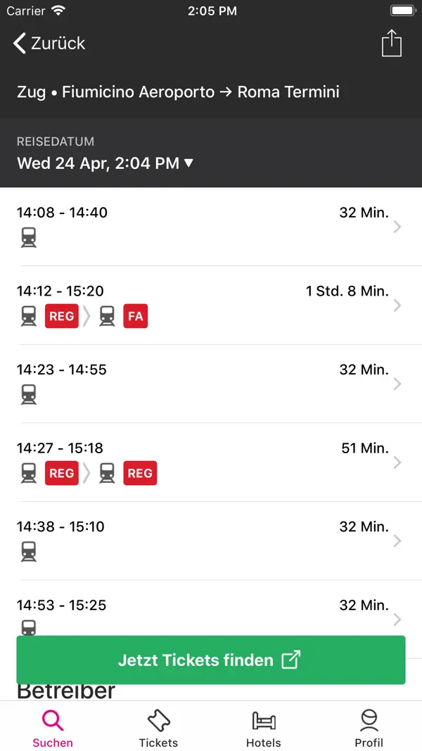 Rome2Rio Screenshot 4