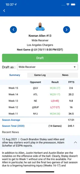 Game screenshot Drafters Fantasy Sports apk