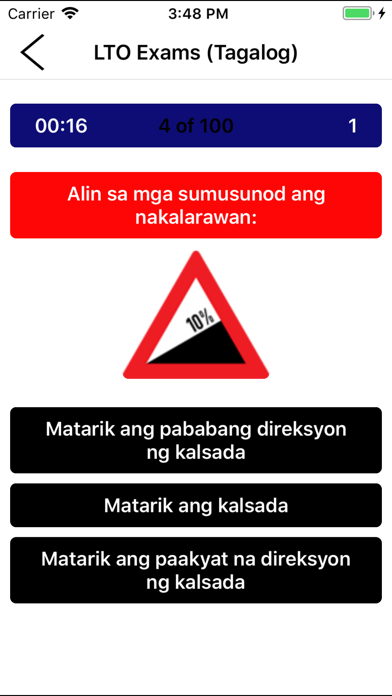 LTO Driver's License Exam Test Screenshot