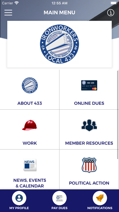 Ironworkers Local 433 Screenshot
