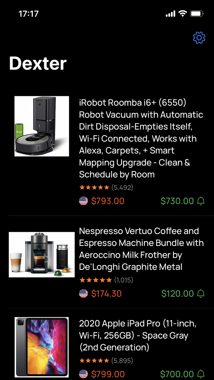 Dexter Price Alert for Amazon