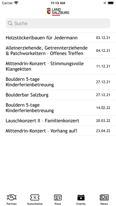 Salzburger Familienpass Screenshot