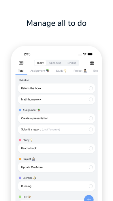 OneMore - Todo list Tasks Goal Screenshot