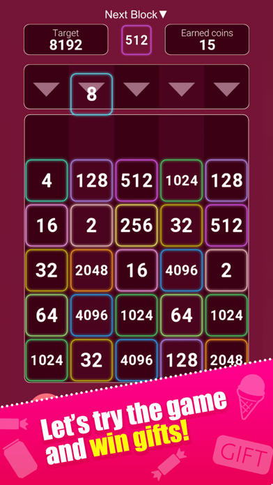 Cash Rewards - 2048 drop Screenshot