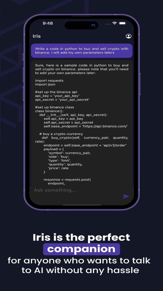 #5. Iris AI - Chat with AI Chatbot (iOS) Podle: Pedro Segura