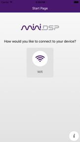 miniDSP control App screenshot
