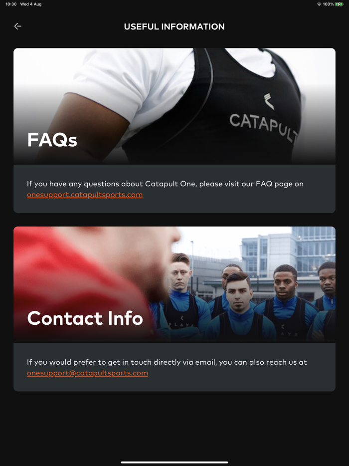 Catapult One Sports Training