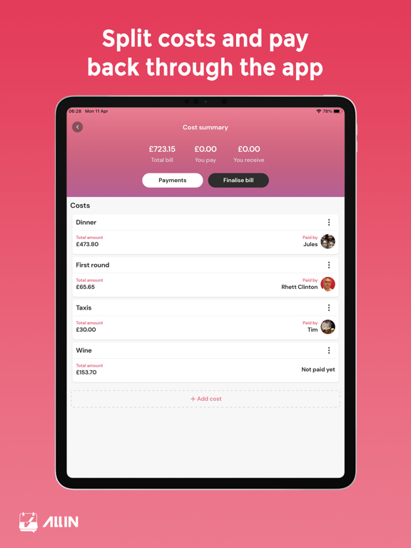 Screenshot #6 pour ALL IN - Group event planner