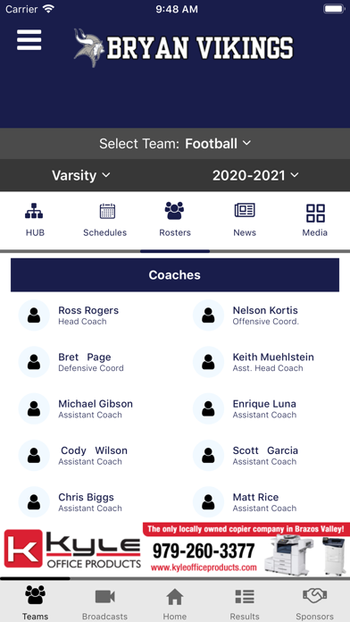 Bryan ISD Athletics Screenshot
