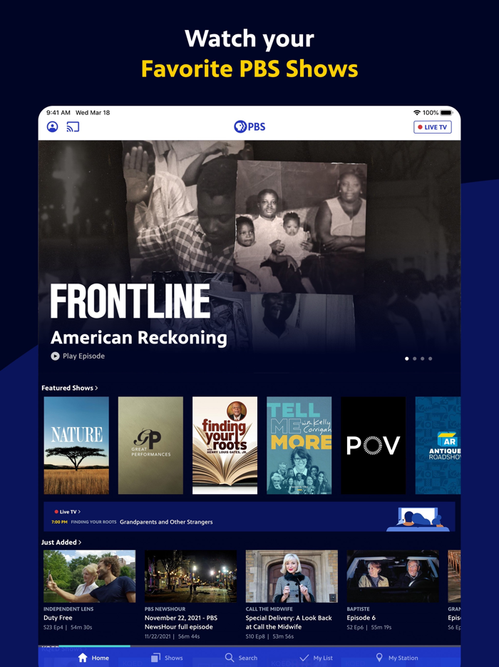 PBS Watch TV and Documentaries