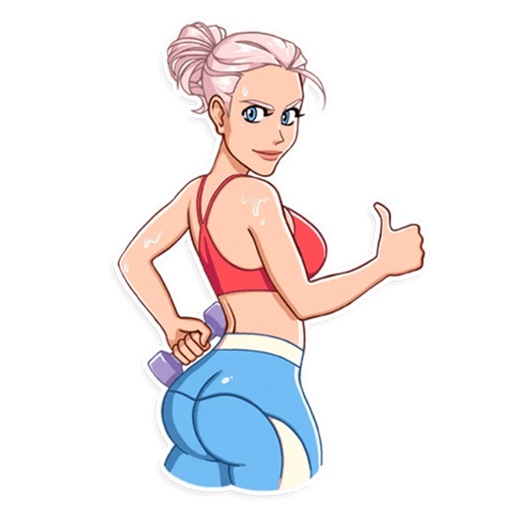 Fitness Girl Stickers Pack icon