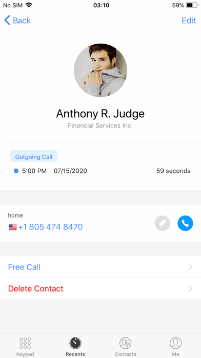 LivePhone Calling App Screenshot
