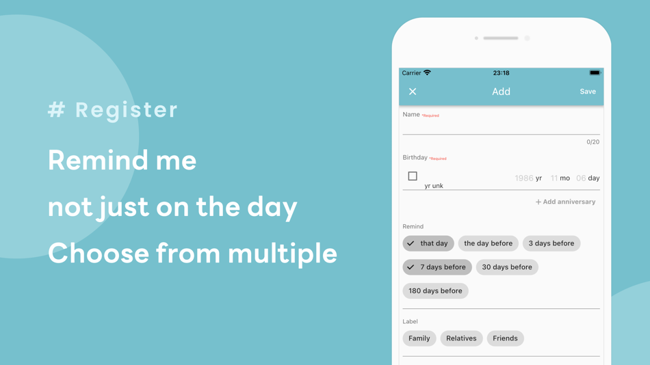 #5. Never Miss Birthdays & Events (iOS) 由: Yukihiro Ogawa