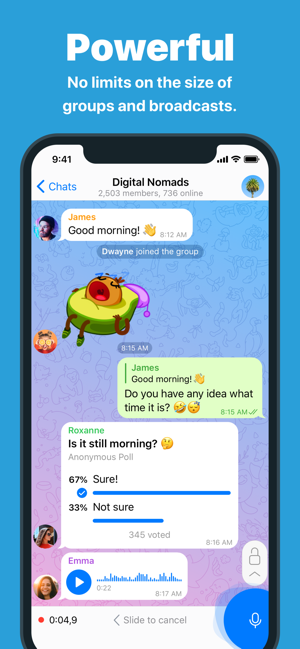 Screenshot des Telegram-Messengers
