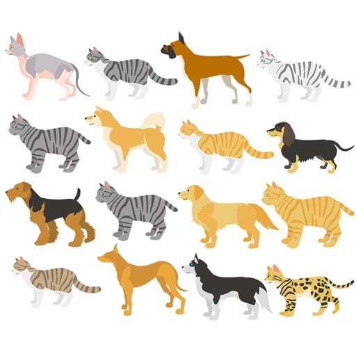 Cool dog cat sticker icon