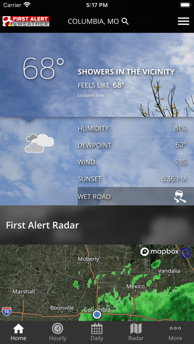 KOMU 8 Weather Screenshot
