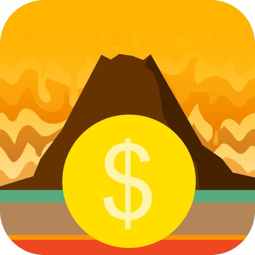 Gold volcano icon