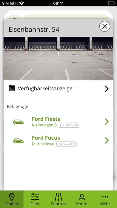 Grüne-Flotte-Carsharing Screenshot