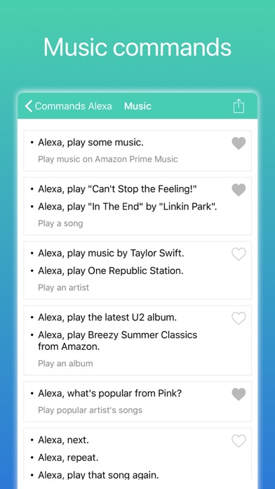 Commands for Alexa Screenshot