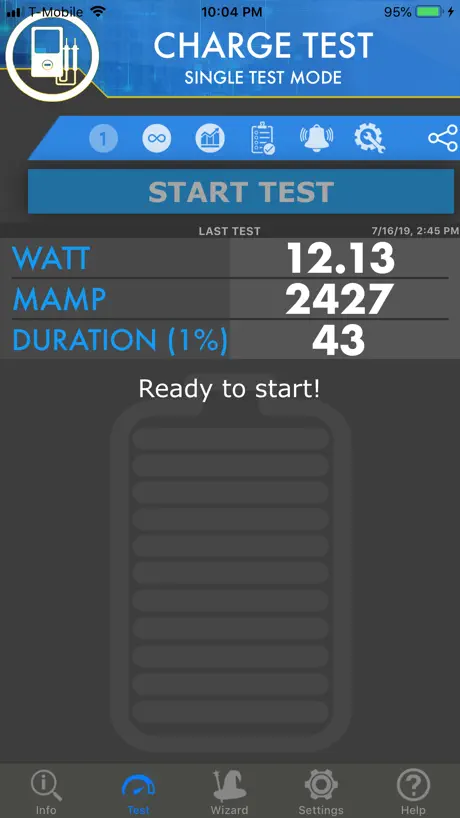 Ampere - battery charge info