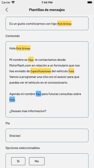 Motorflash Message Screenshot