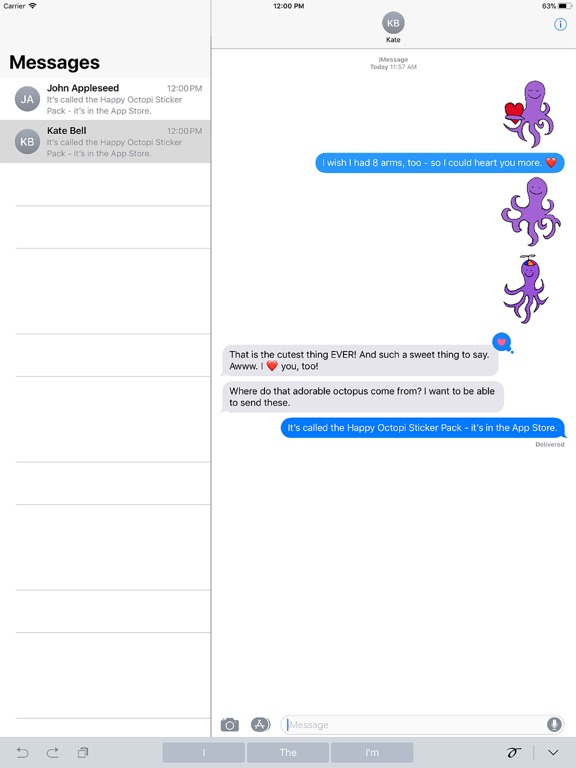 Screenshot #4 pour Happy Octopi Stickers