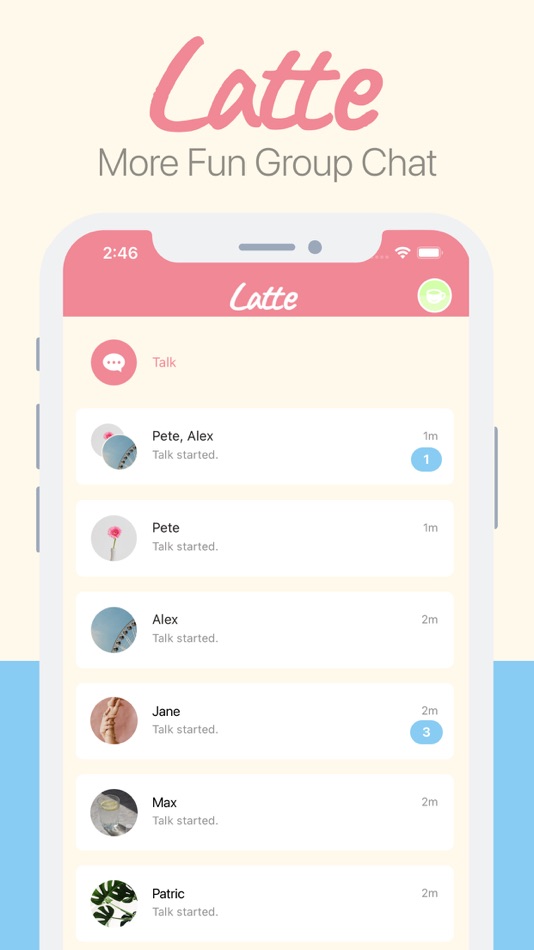 #1. Latte - Group Chat (iOS) 由: Kyohei Hosono