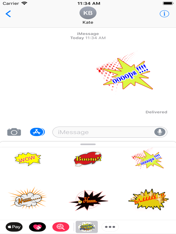 Comic stickres iPad screenshot