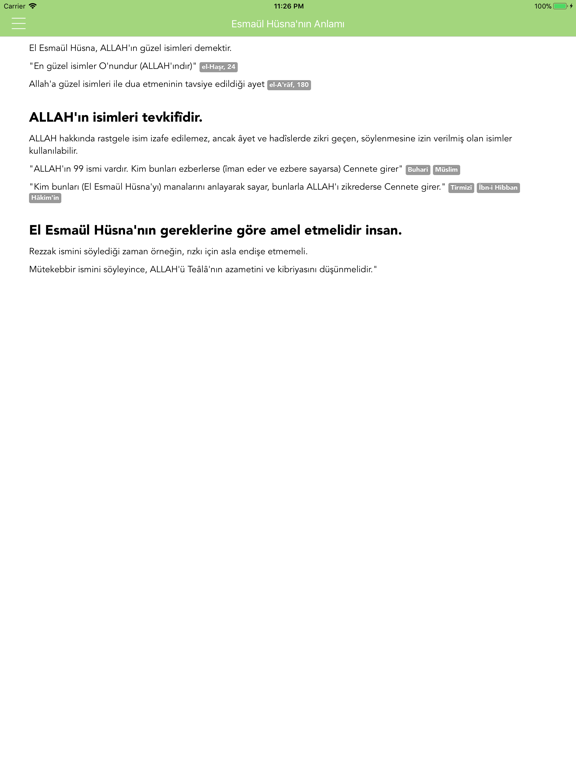 Esmaül Hüsna iPad screenshot 5 - Reference app