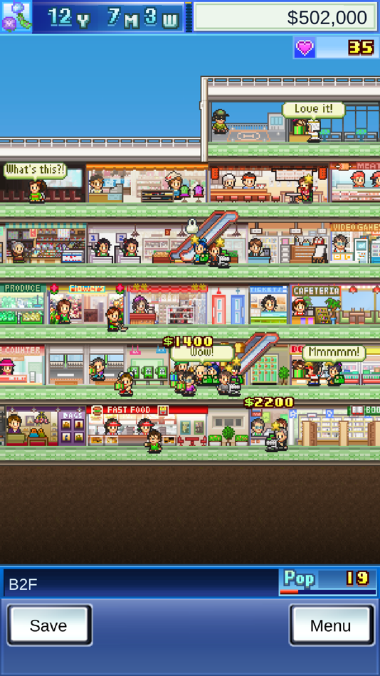 #1. Mega Mall Story (iOS) โดย: Kairosoft Co.,Ltd