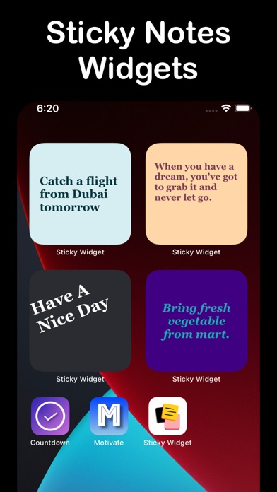 Sticky Widgets Note 17 standby Screenshot