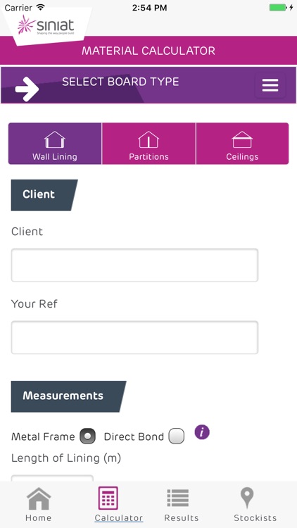 Siniat Materials Calculator