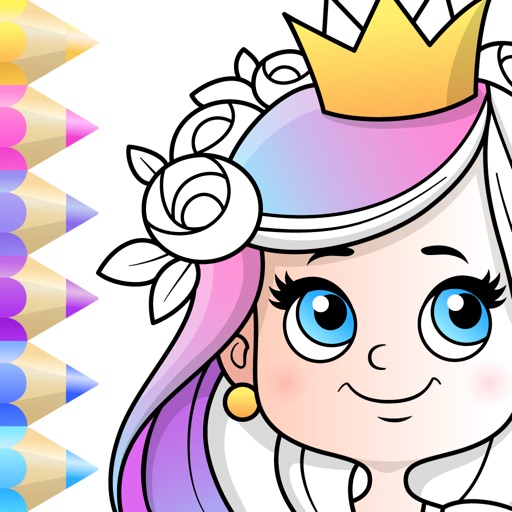 Princess Coloring Book Kids iOS App