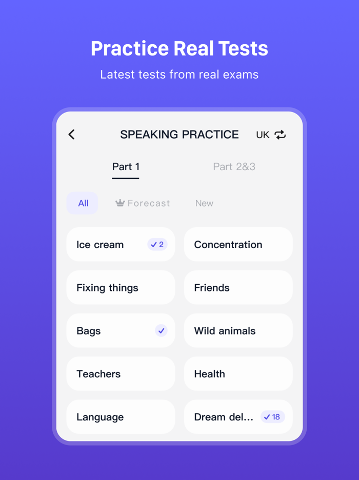 Talkface-3 mins IELTS Test