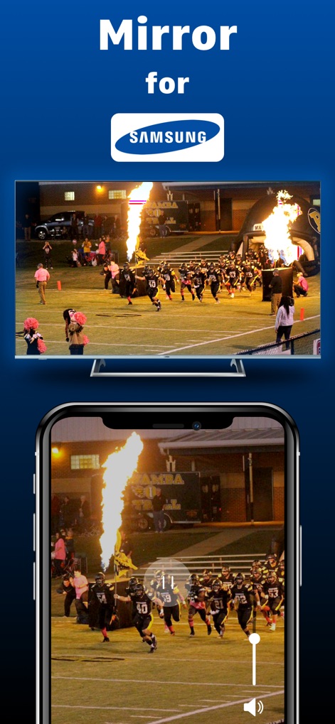 Screen Mirroring - TV Cast - Enjoy high-quality screen mirroring specifically optimized for "Samsung Smart TVs", displaying vivid "sports action" directly from the mobile device to the television.