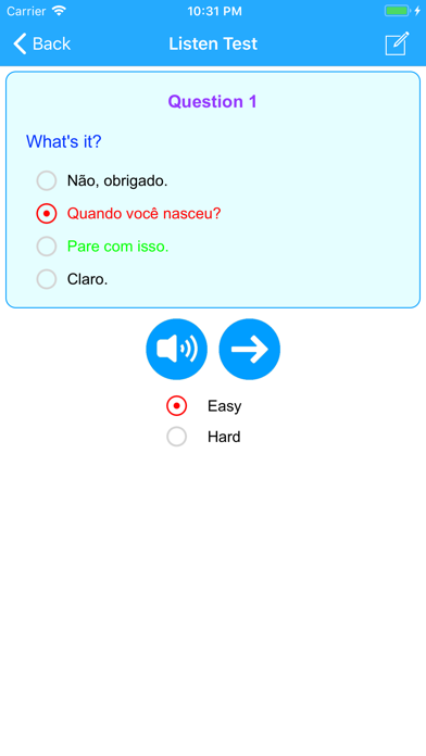 Learn Portuguese Phrases Lite Screenshot
