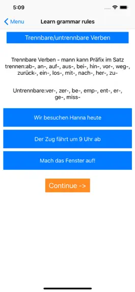 Game screenshot German exercises, test grammar hack