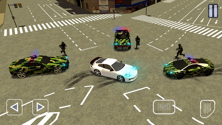 GT Army Cop Chase Car Driving