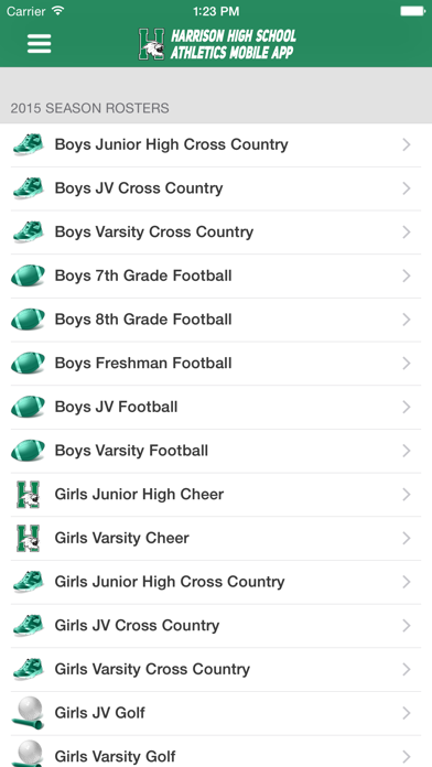 Harrison High School Athletics Screenshot
