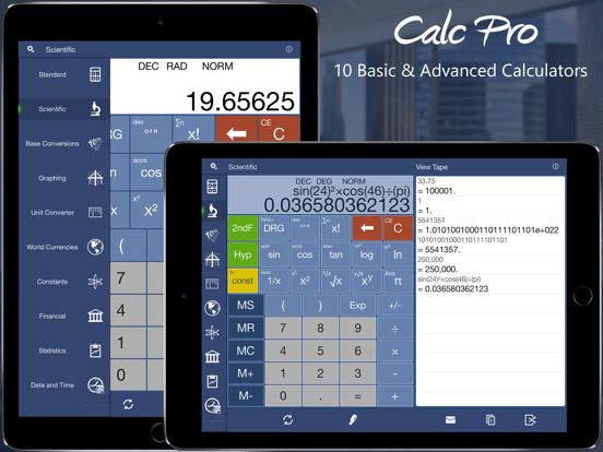 Calc Pro HD – iPad Calculator iPad screenshot 1 - Utilities app